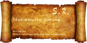 Stefanovits Karina névjegykártya